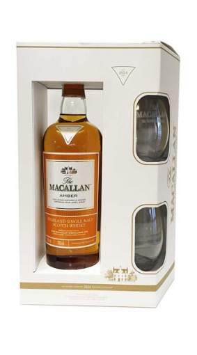 Picture of N-*WHISKY MACALLAN AMBER + 2 ČAŠE 0.7L  LIMITED EDITION