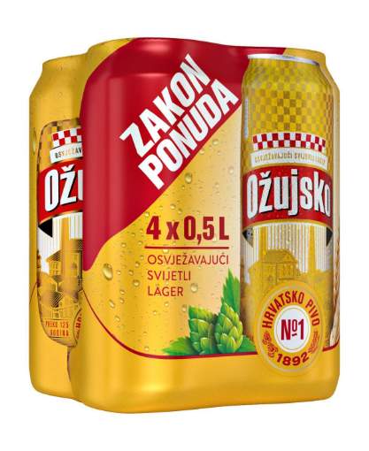 Picture of N-*PIVO OŽUJSKO 0.50L 4-PACK -6/1-  LIMENKA Z1168