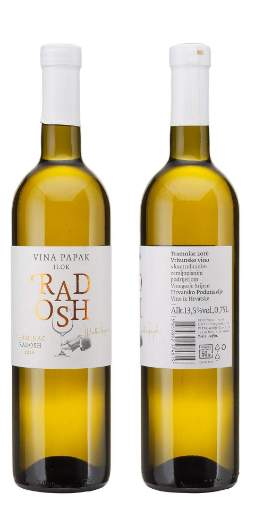 Picture of *TRAMINAC RADOSH PAPAK 0.75L VRH SUHO 2020