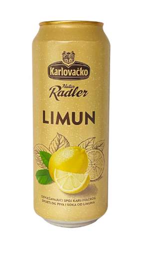 Picture of N-*PIVO KARLOVAČKO 0.50L LIMUN NATUR -24/1-  LIMENKA