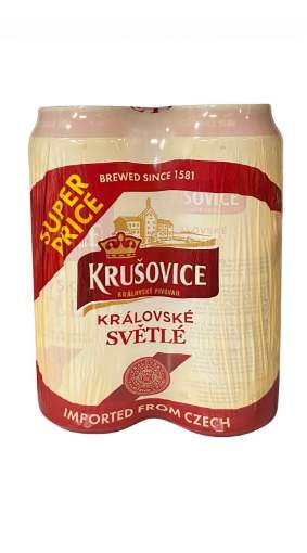 Picture of N-*PIVO KRUŠOVICE 0.50L 4-PACK -6/1-  LIMENKA