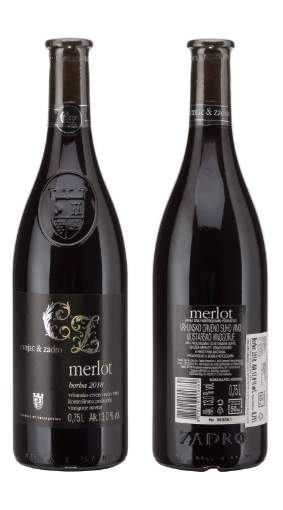 Picture of *MERLOT CRNJAC&ZADRO 0.75L ZP SUHO 2018 -6/1-