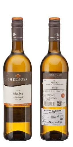 Picture of *RIESLING KABINETT IHRINGER 0.75L ZOI SUHO 2022 -6/1-