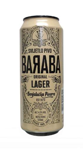 Picture of N-*PIVO BARABA 0.50L LAGER -24/1-  4.2%ALC LIMENKA