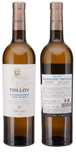 Picture of *PINOT BIANCO TOLLOY MEZZACORONA 0,75L ZOZP SUHO 2020.  6/1-