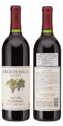 Picture of *ZINFANDEL GRGIĆ GRGICH HILLS 0.75L ZP SUHO 2015 -12/1-