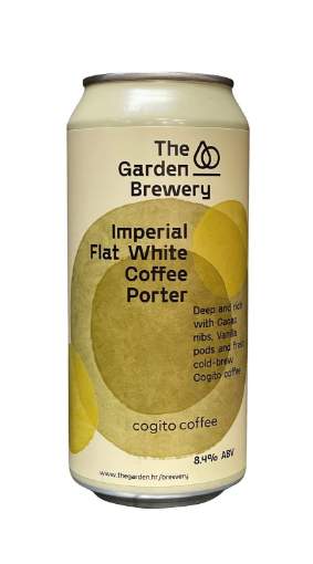 Picture of *PIVO GARDEN 0.44L IMPERIAL FLAT WHITE COFFE   -24/1-  8.9%ALC LIMENKA