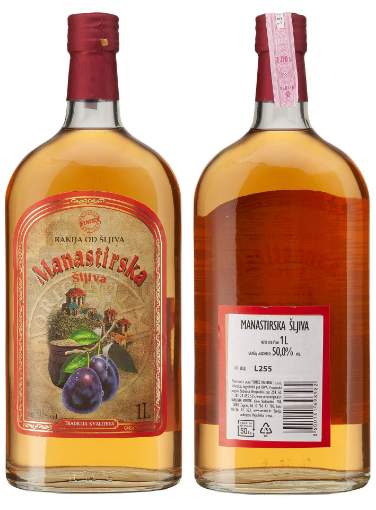 Picture of *ŠLJIVOVICA MANASTIRSKA 1.0L SIMEX ALK.50% -6/1-