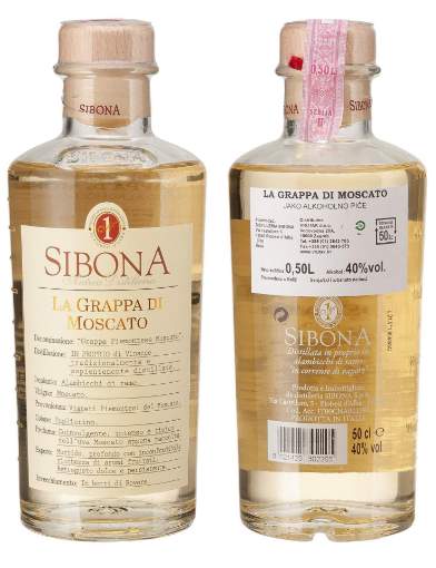 Picture of *GRAPPA DI MOSCATO 0,5L - SIBONA -6/1-