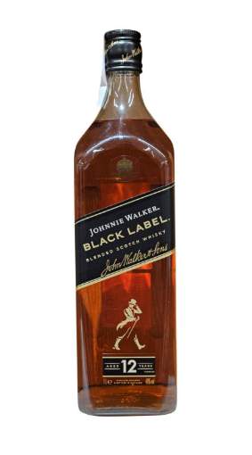 Picture of *WHISKY JOHNNIE W. 1L BLACK LABEL 12YO NAKED BOTTLE -12/1-